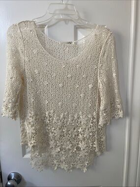 Have Ivory Crochet Lace Tunic Top